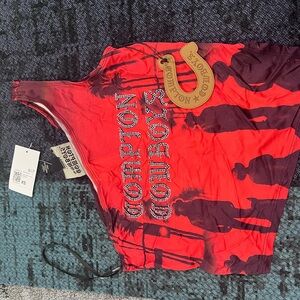 Forever 21 Red and Black Graphic Tank